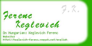 ferenc keglevich business card